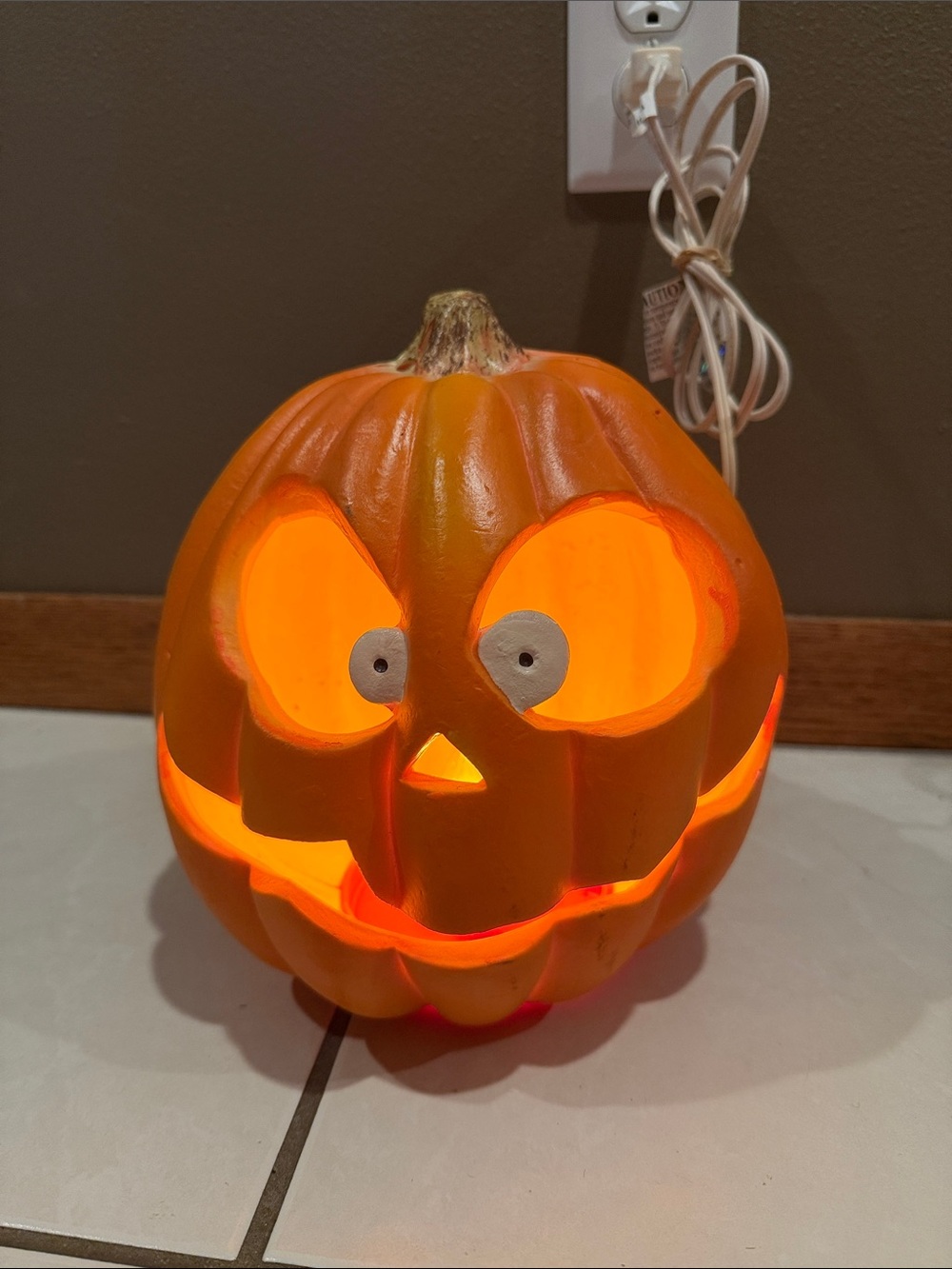 Trendmaster Jack o Lantern Pumpkin Decoration Lights Up 1995